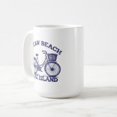 OCEAN BEACH Fire Island fiets zomer Long Island NY Koffiemok (Voorkant links)