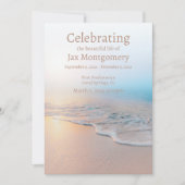 Ocean Beach Foto Begrafenis viering van het leven Kaart (Voorkant)