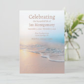 Ocean Beach Foto Begrafenis viering van het leven Kaart (Staand voorkant)