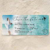Ocean Beach Foto Boarding Pass Save The Date