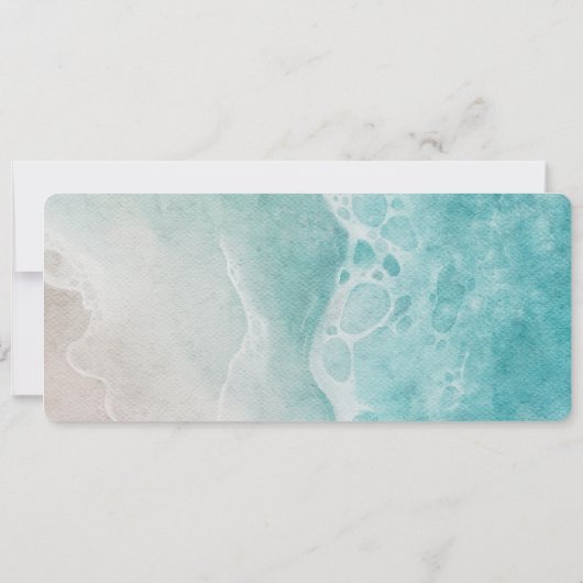 Ocean Beach Foto Boarding Pass Save The Date (Achterkant)