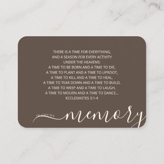 Ocean Beach Funeral Memorial Custom Foto Visitekaartje (Achterkant)