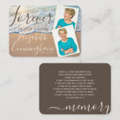 Ocean Beach Funeral Memorial Custom Foto Visitekaartje (Voorkant / Achterkant)