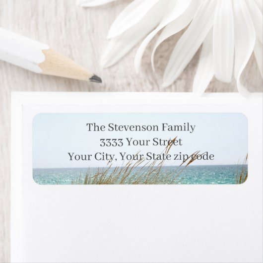 Ocean Beach Geïnspireerd Return-adres Etiket (Insitu)