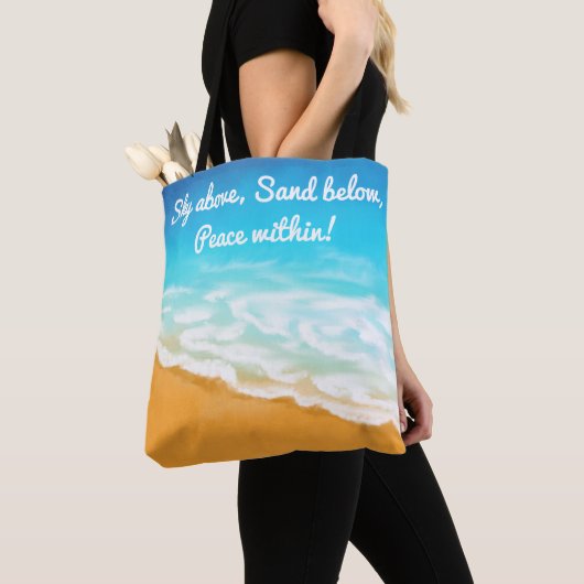 Ocean Beach golven Tote Bag (Dichtbij)