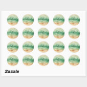 Ocean Beach Green Signature Boho Welkom bruiloft Ronde Sticker (Vel)