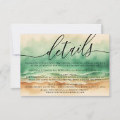 Ocean Beach Groene Waterverf Elegante Zon Zomer RSVP Kaartje (Voorkant)