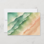 Ocean Beach Groene Waterverf Elegante Zon Zomer RSVP Kaartje (Achterkant)