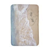 Ocean beach hearts met namen badmat (Voorkant Verticaal)