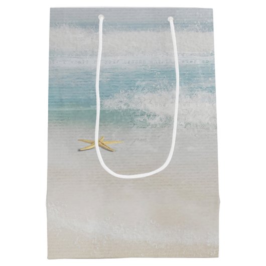 Ocean Beach Jubileum Wedding Date Medium Cadeauzakje (Achterkant)