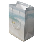 Ocean Beach Jubileum Wedding Date Medium Cadeauzakje (Achterkant Gekanteld)