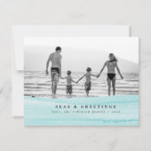 Ocean Beach kerstfoto's Zeeen & groeten Kaart (Voorkant)