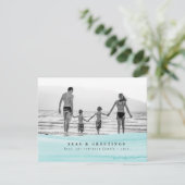 Ocean Beach kerstfoto's Zeeen & groeten Kaart (Staand voorkant)