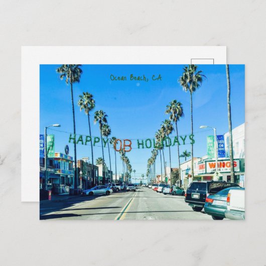 Ocean Beach Kerstmis Feestdagenkaart (Voorkant / Achterkant)