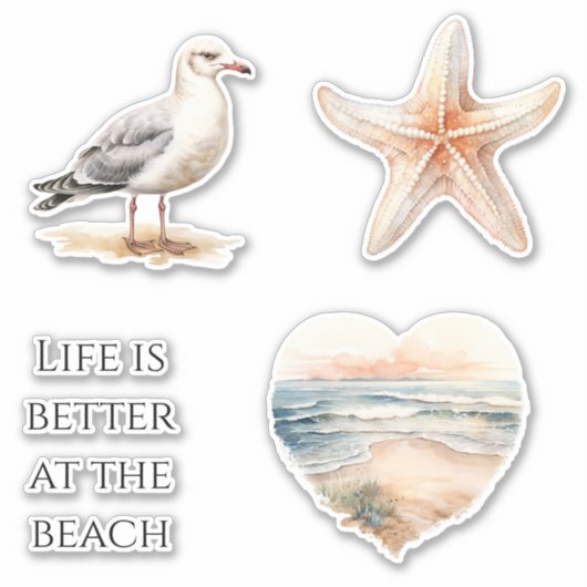 Ocean Beach Kust Sticker (Voorkant)