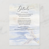 Ocean Beach Kustvogel Blauw en Wit Details Informatiekaartje (Voorkant)