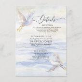 Ocean Beach Kustvogel Blauw en Wit Details Informatiekaartje (Voorkant)