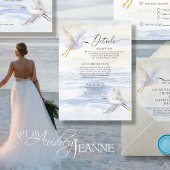 Ocean Beach Kustvogel Blauw en Wit Details Informatiekaartje