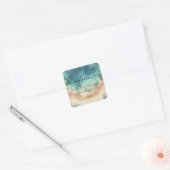 Ocean Beach Lieve Handtekening Vierkante Sticker (Envelop)