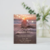 Ocean Beach, Light Seashell Rehearsal Dinner Kaart (Staand voorkant)