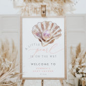 Ocean Beach Little Pearl Baby shower Welkomstbord Poster