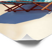 Ocean Beach met Chaise Lounge en parasol Perfect Poster (Hoek)