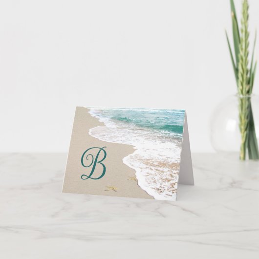 Ocean Beach met monogram letter B Notitiekaartje (Voorkant)