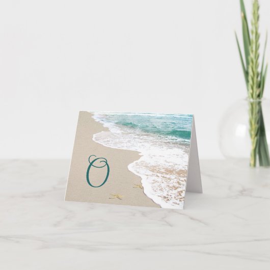 Ocean Beach met monogram letter O Notitiekaartje (Voorkant)