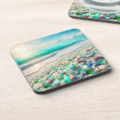  Ocean Beach met Zee Glass Bier Onderzetter (Linkerzijde)