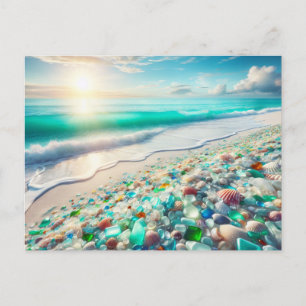 Ocean Beach met Zee Glass Briefkaart
