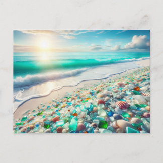 Ocean Beach met Zee Glass Briefkaart