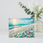 Ocean Beach met Zee Glass Briefkaart (Staand voorkant)