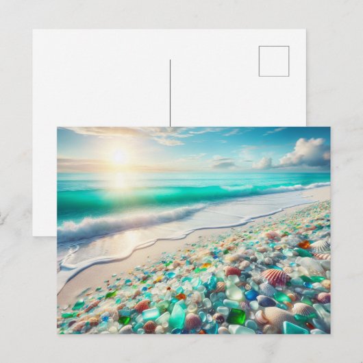  Ocean Beach met Zee Glass Briefkaart (Voorkant / Achterkant)