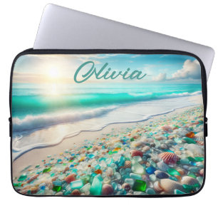  Ocean Beach met Zee Glass Gepersonaliseerd Laptop Sleeve