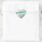  Ocean Beach met Zee Glass Hart Sticker (Tas)