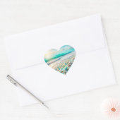  Ocean Beach met Zee Glass Hart Sticker (Envelop)