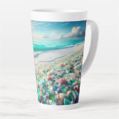 Ocean Beach met Zee Glass Latte Mok (Rechterhoek)