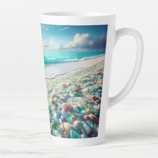 Ocean Beach met Zee Glass Latte Mok (Rechts)