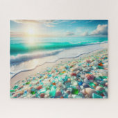 Ocean Beach met Zee Glass Legpuzzel (Horizontaal)