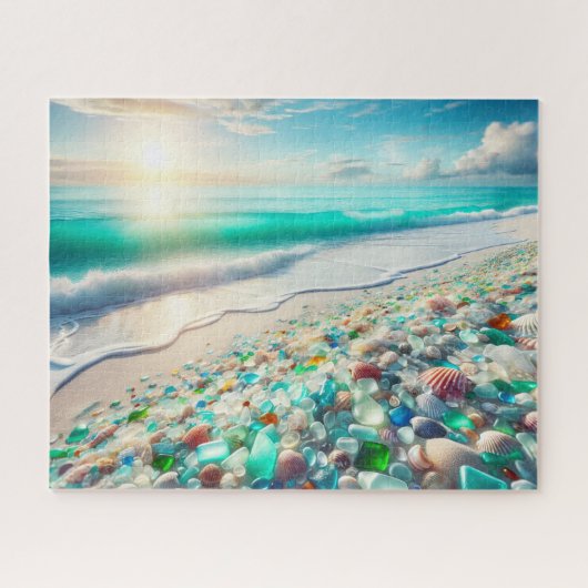  Ocean Beach met Zee Glass Legpuzzel (Horizontaal)