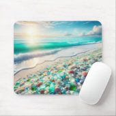 Ocean Beach met Zee Glass Muismat (Met muis)