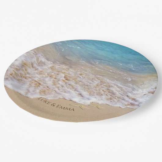 Ocean Beach met zeester Papieren Bordje (Gekanteld)