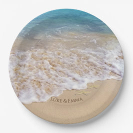 Ocean Beach met zeester Papieren Bordje