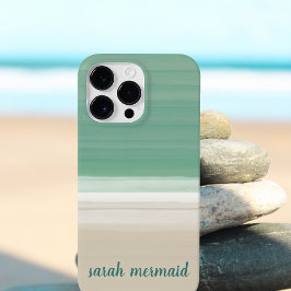 Ocean Beach Modern Waterverf Brush Lijnen Naam iPhone 16 Pro Hoesje