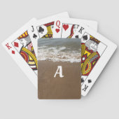 Ocean Beach Monogrammen Initiaal Water Waves 2022 Pokerkaarten (Achterkant)
