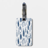 Ocean Beach Nautical Fish Pattern Bagagelabel (Achterkant verticaal)