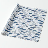 Ocean Beach Nautical Fish Pattern Cadeaupapier (Uitgerold)