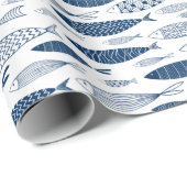 Ocean Beach Nautical Fish Pattern Cadeaupapier (Rol Hoek)