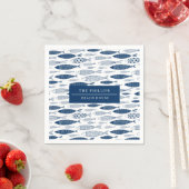 Ocean Beach Nautical Fish Pattern Servet (Insitu)