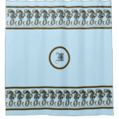  Ocean Beach Nautisch Zeepaardje Frieze Douchegordijn (Voorkant)